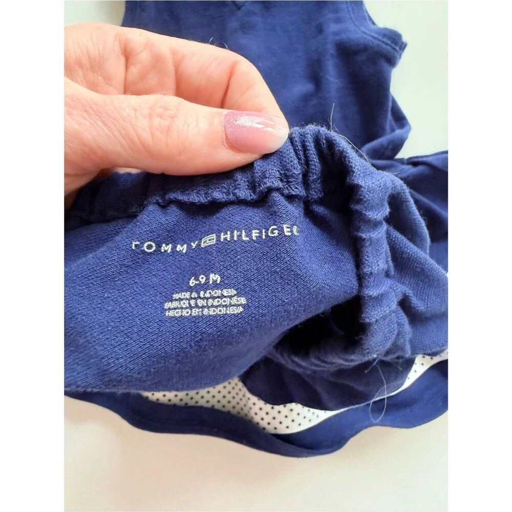 Tommy Hilfiger Ralph Lauren Navy Polo Dress with Denim Leggings 6-9 months